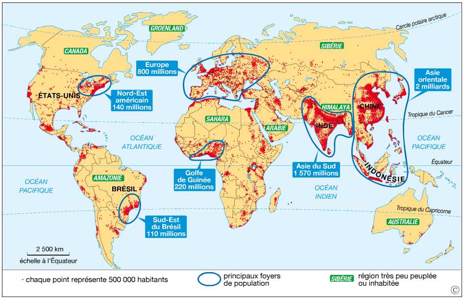 Ii La Répartition De La Population Mondiale